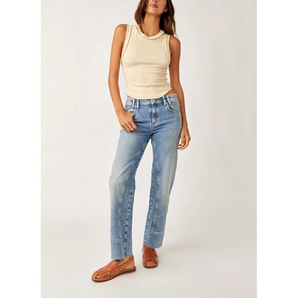 FREE PEOPLE We The Free Kate Tee in Bleached Sand Size Large - Picture 12 of 13